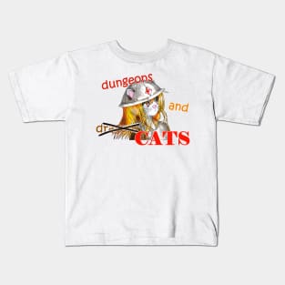 dungeons and cats warrior in shining armor Kids T-Shirt